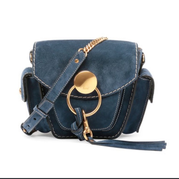 Chloe Handbags - Chloe Jodie navy suede camera bag